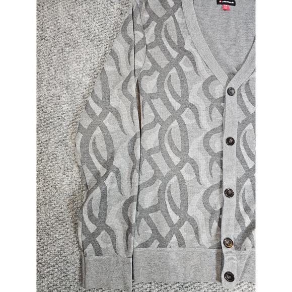 Airwalk Gray‎ Cardigan Mens Large Sweater Full Button Sweatshirt Soft Grandpa - Picture 3 of 7